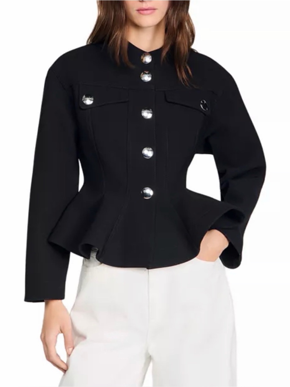 Julie Cropped Ruffle Peplum Jacket